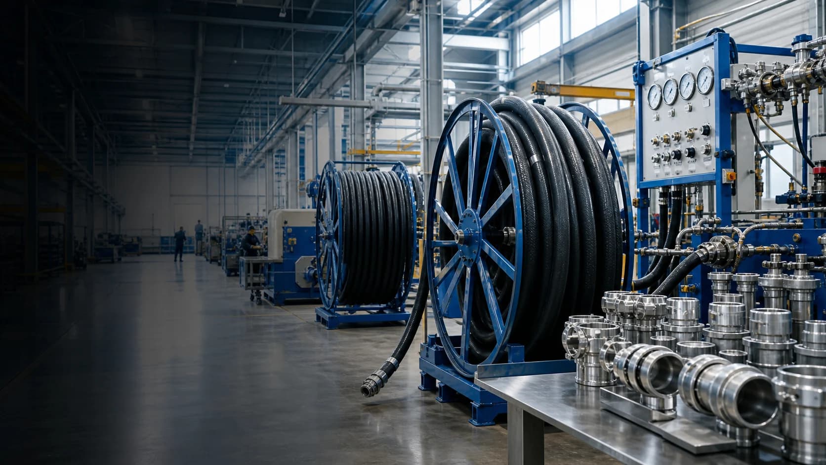 Industrial hose and coupling production workshop